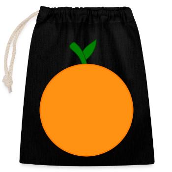Orangen Frucht Früchte Kostüm Fasching Karneval - Verschließbarer Geschenkbeutel aus Baumwolle (25x30cm) - Schwarz - Vorne