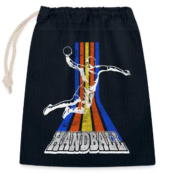 Handball Handball Player Handball Player Vintage Retro - Sac cadeau en coton avec cordon (25 x 30 cm) - bleu marine - Devant