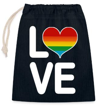 Liebe LGBT - Verschließbarer Geschenkbeutel aus Baumwolle (25x30cm) - Navy - Vorne
