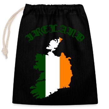 Ireland Country - Closable cotton gift bag (25x30cm) - black - Front