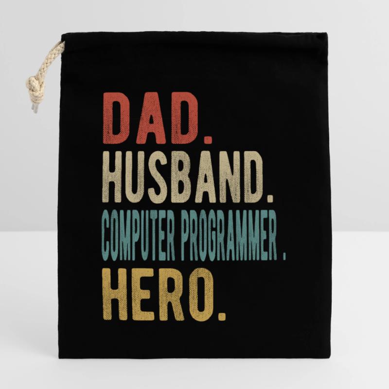 Computerprogrammierer Vater Ehemann Held Verschließbarer Geschenkbeutel aus Baumwolle (25x30cm)