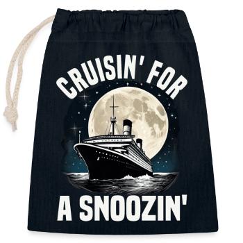 Cruising For A Snoozing Cruise Ship Vacation - Verschließbarer Geschenkbeutel aus Baumwolle (25x30cm) - Navy - Vorne