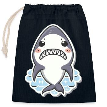 Hai-Liebhaber - Verschließbarer Geschenkbeutel aus Baumwolle (25x30cm) - Navy - Vorne