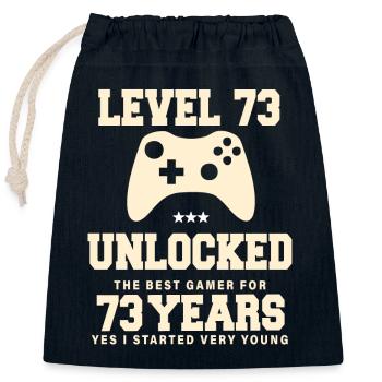 Level 73 Vintage Retro Vintage Geburtstag - Verschließbarer Geschenkbeutel aus Baumwolle (25x30cm) - Navy - Vorne