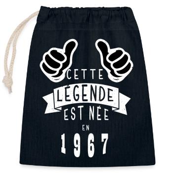 Légende 1967 Authentic 1967 Vintage Bursdag - Sac cadeau en coton avec cordon (25 x 30 cm) - bleu marine - Devant