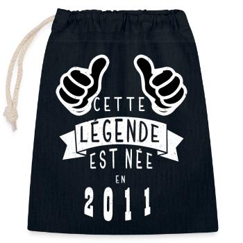 Legend 2011 Authentic 2011 Vintage Bursdag - Closable cotton gift bag (25x30cm) - navy - Front