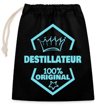 Work Distiller - Closable cotton gift bag (25x30cm) - black - Front