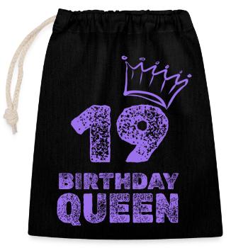 19 - Closable cotton gift bag (25x30cm) - black - Front