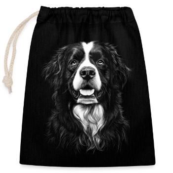 Bouvier Bernois Portrait Chien Chien - Sac cadeau en coton avec cordon (25 x 30 cm) - noir - Devant