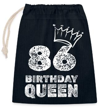Age 86 - Closable cotton gift bag (25x30cm) - navy - Front