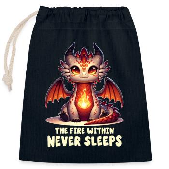 The Fire Within Never Sleeps - Closable cotton gift bag (25x30cm) - navy - Front