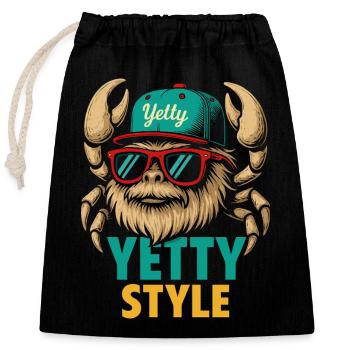 Yetty Style Yeti Graphic - Closable cotton gift bag (25x30cm) - black - Front