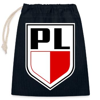 Polish flag national colours Polish - Closable cotton gift bag (25x30cm) - navy - Front