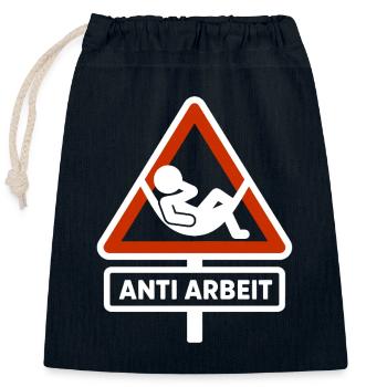 Panneau anti travail – Chemise anti-fraude au temps de travail Malle - Sac cadeau en coton avec cordon (25 x 30 cm) - bleu marine - Devant