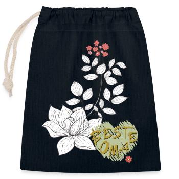 Meilleure mamie - Sac cadeau en coton avec cordon (25 x 30 cm) - bleu marine - Devant