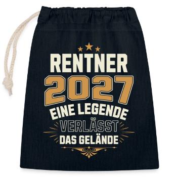 Rentner 2027 Rente Rentnerin Legende Ruhestand - Verschließbarer Geschenkbeutel aus Baumwolle (25x30cm) - Navy - Vorne