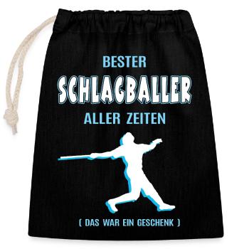 Bester Schlagball Spieler Schlagballer Baseball - Verschließbarer Geschenkbeutel aus Baumwolle (25x30cm) - Schwarz - Vorne