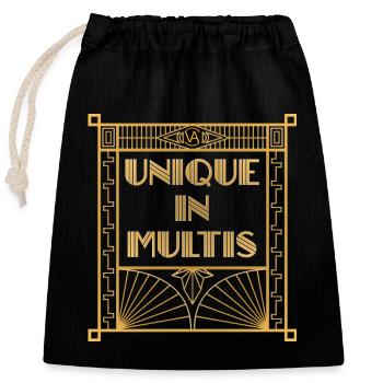 Unique in Multis - Closable cotton gift bag (25x30cm) - black - Front