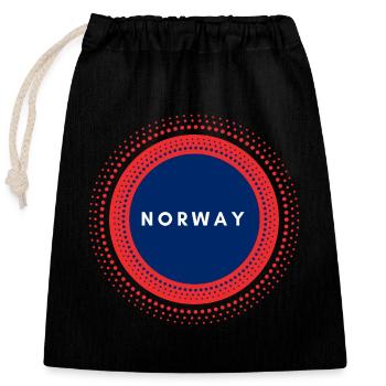 Norwegen - Verschließbarer Geschenkbeutel aus Baumwolle (25x30cm) - Schwarz - Vorne