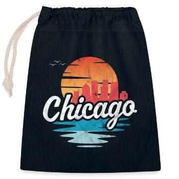 Chicago - Verschließbarer Geschenkbeutel aus Baumwolle (25x30cm) - Navy - Vorne
