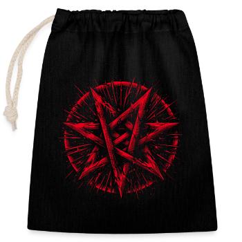 Pentagramme déchiré signe occulte - Sac cadeau en coton avec cordon (25 x 30 cm) - noir - Devant