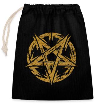 Pentagramme déchiré signe occulte - Sac cadeau en coton avec cordon (25 x 30 cm) - noir - Devant
