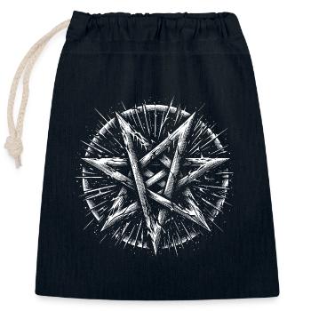 Pentagramme déchiré signe occulte - Sac cadeau en coton avec cordon (25 x 30 cm) - bleu marine - Devant