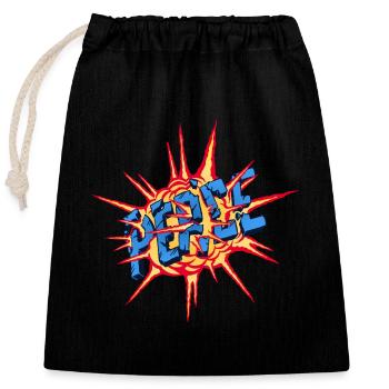 Peacebomb - Closable cotton gift bag (25x30cm) - black - Front