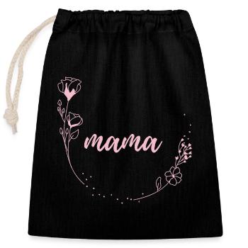 Mama Blumen Fleurs - Sac cadeau en coton avec cordon (25 x 30 cm) - noir - Devant