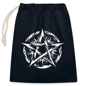 Pentagramme déchiré signe occulte - Sac cadeau en coton avec cordon (25 x 30 cm) - bleu marine - Devant