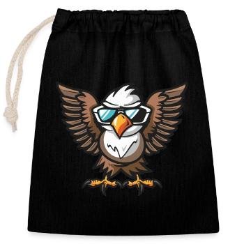 Adler Cool Tier - Verschließbarer Geschenkbeutel aus Baumwolle (25x30cm) - Schwarz - Vorne