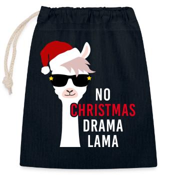 no christmas drama lama christmas gift - Closable cotton gift bag (25x30cm) - navy - Front
