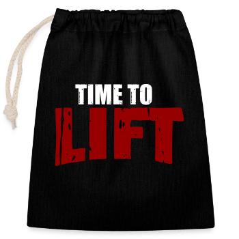 Time To Lift - Workout - Closable cotton gift bag (25x30cm) - black - Front