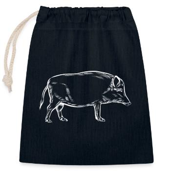Wild boar - Wild boar - Hunting - Hunter - Closable cotton gift bag (25x30cm) - navy - Front