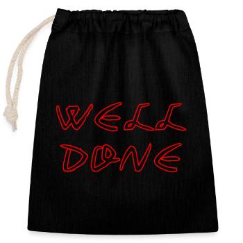 WELL_DONE - Closable cotton gift bag (25x30cm) - black - Front