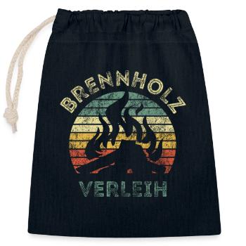 Brennholz Verleih - Ironie - Spruch - Verschließbarer Geschenkbeutel aus Baumwolle (25x30cm) - Navy - Vorne