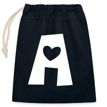 Intelligence artificielle - J’aime l’IA - Digital - Sac cadeau en coton avec cordon (25 x 30 cm) - bleu marine - Devant