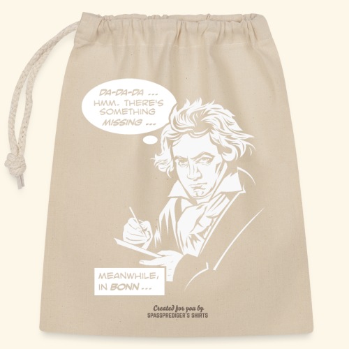Beethoven mit Sprechblase beim Komponieren - Verschließbarer Geschenkbeutel aus Baumwolle (25x30cm)