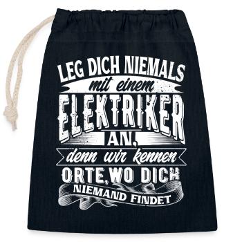 Elektriker - Verschließbarer Geschenkbeutel aus Baumwolle (25x30cm) - Navy - Vorne