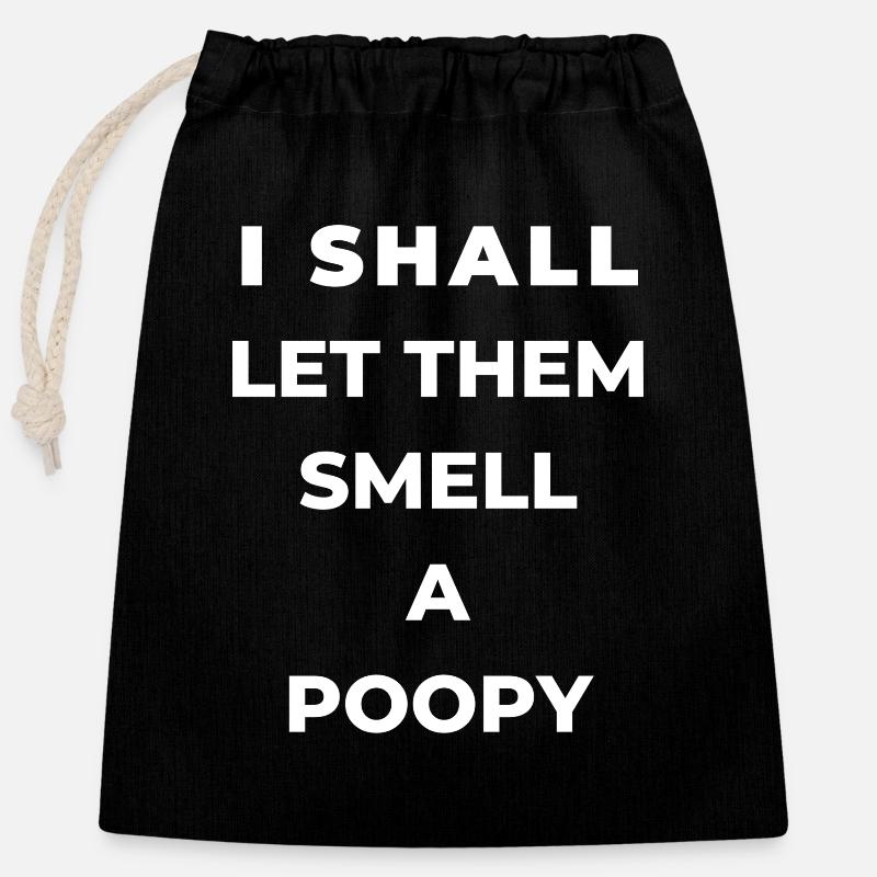 I'll make them smell a poopy Text design - Closable cotton gift bag (25x30cm) - black