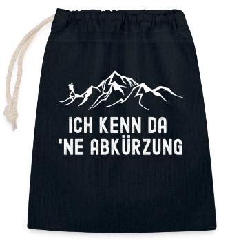 Ich kenn da 'ne Abkürzung - Verschließbarer Geschenkbeutel aus Baumwolle (25x30cm) - Navy - Vorne