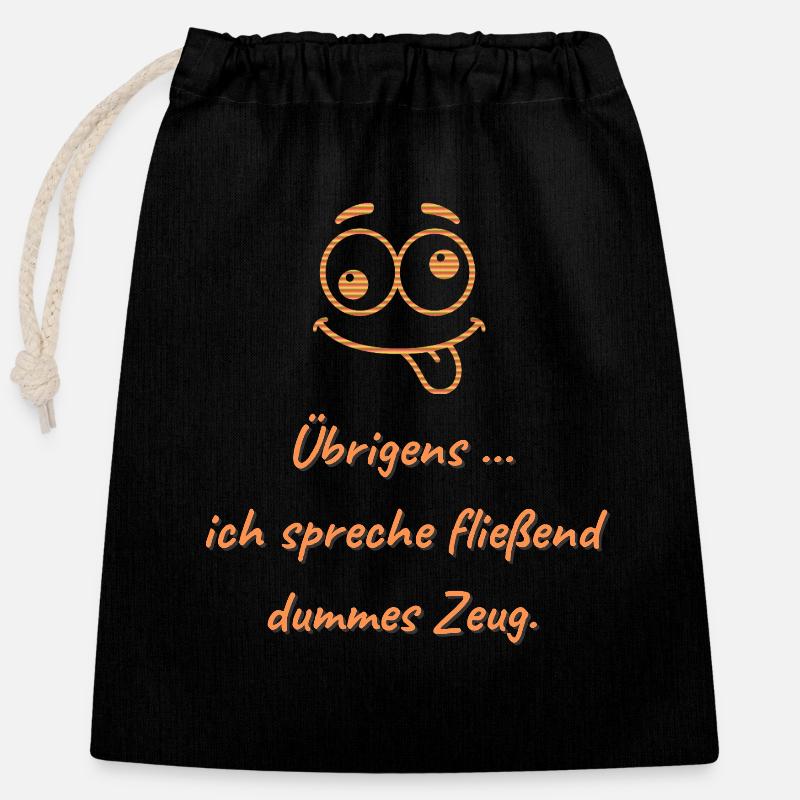 Des trucs stupides fluides - Sac cadeau en coton avec cordon (25 x 30 cm) - noir