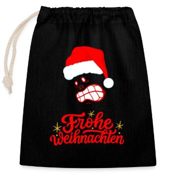 Ugly Christmas Merry Christmas Design par vauART - Sac cadeau en coton avec cordon (25 x 30 cm) - noir - Devant