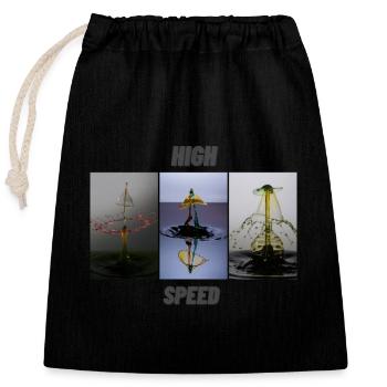 High Speed - Verschließbarer Geschenkbeutel aus Baumwolle (25x30cm) - Schwarz - Vorne