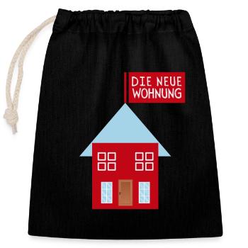 Die Neue Wohnung - Verschließbarer Geschenkbeutel aus Baumwolle (25x30cm) - Schwarz - Vorne
