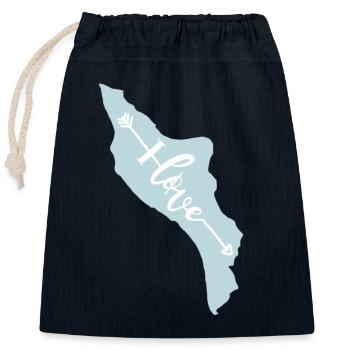 Il d'Oléron I love - Sac cadeau en coton avec cordon (25 x 30 cm) - bleu marine - Devant