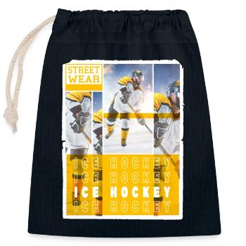 Eishockey Spieler Eishockeyspieler Sport Fan Team - Verschließbarer Geschenkbeutel aus Baumwolle (25x30cm) - Navy - Vorne