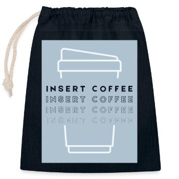 Insert Coffee Cup 2 LWPSBHBT - Closable cotton gift bag (25x30cm) - navy - Front