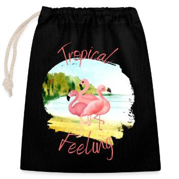 Tropical Feeling - Verschließbarer Geschenkbeutel aus Baumwolle (25x30cm) - Schwarz - Vorne