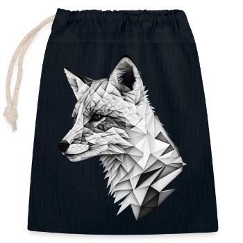 FOX - Verschließbarer Geschenkbeutel aus Baumwolle (25x30cm) - Navy - Vorne